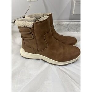 Eddie Bauer Boots Women's Siren Fur Lined Side Zip Cushioned Tan Sz 9‎